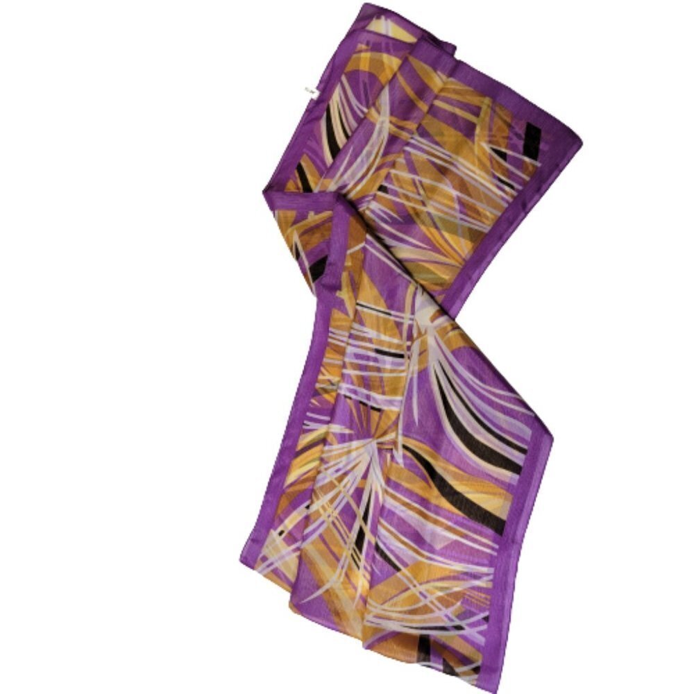Purple Geometric Print Rectangular Scarf - Picture 2 of 6